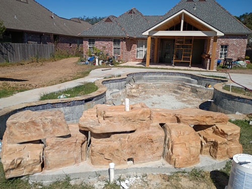 gunite pool example with rock feature